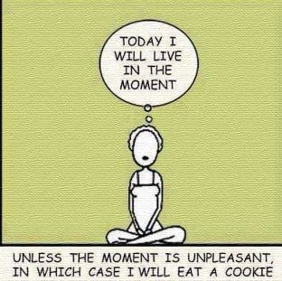 Today I will live in the moment... unless the moment is unpleasant, in which case I will eat a cookie.